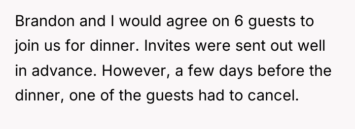 Brandon and I would agree on 6 guests to join...