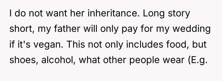 I do not want her inheritance. Long story short, my...