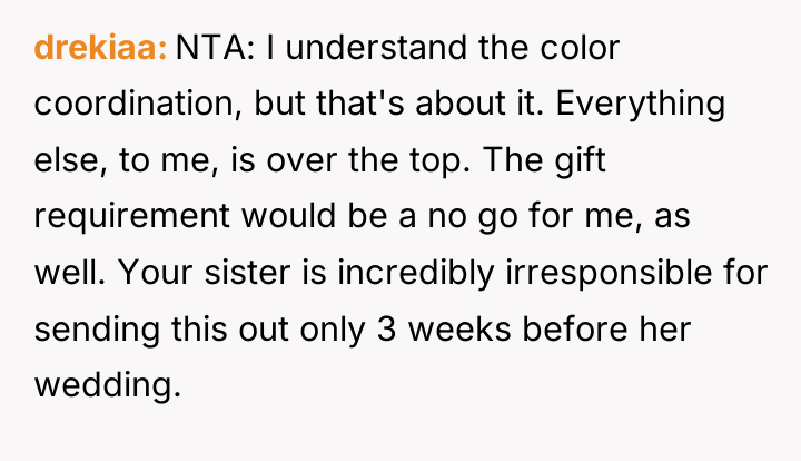 drekiaa NTA: I understand the color coordination, but that's about...