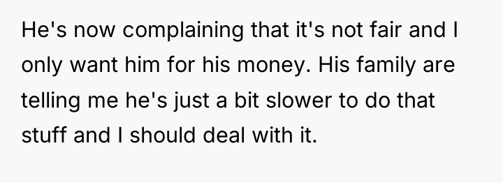 He's now complaining that it's not fair and I only...