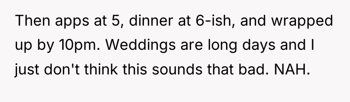 Then apps at 5, dinner at 6-ish, and wrapped up...
