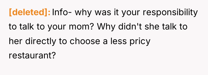 [deleted] Info- why was it your responsibility to talk to...