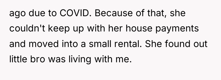ago due to COVID. Because of that, she couldn't keep...