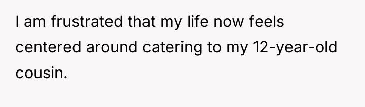 I am frustrated that my life now feels centered around...