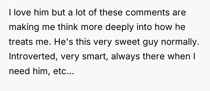 I love him but a lot of these comments are...