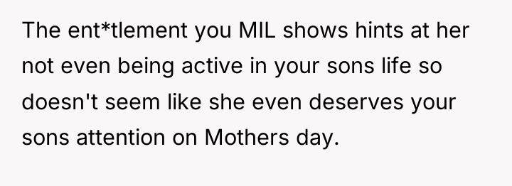 The ent*tlement you MIL shows hints at her not even...