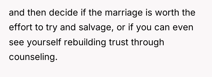 and then decide if the marriage is worth the effort...