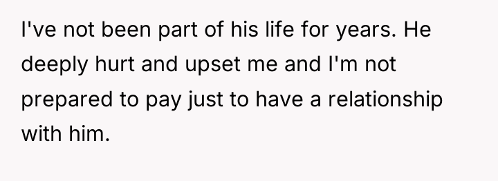 I've not been part of his life for years. He...