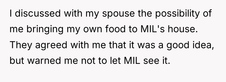 I discussed with my spouse the possibility of me bringing...