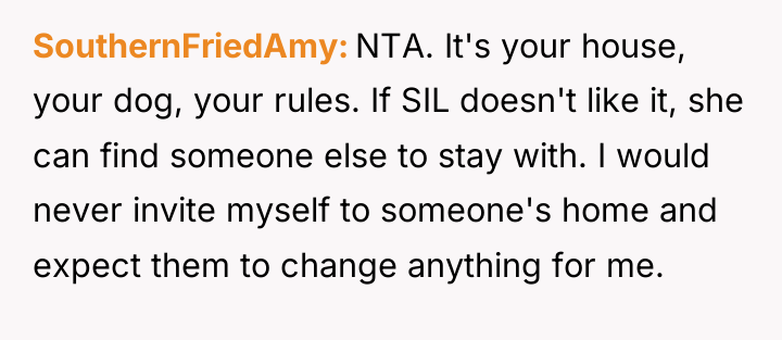 SouthernFriedAmy NTA. It's your house, your dog, your rules. If...