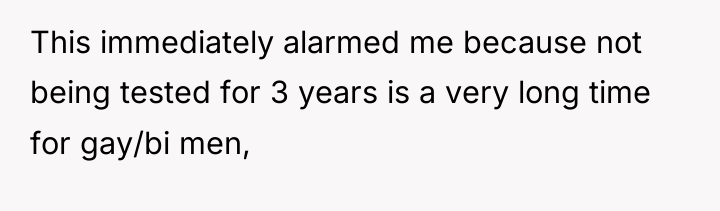 This immediately alarmed me because not being tested for 3...