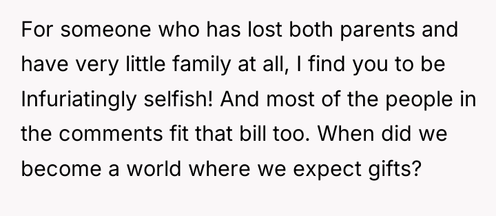 For someone who has lost both parents and have very...