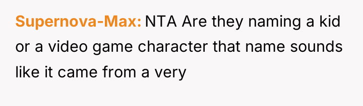 Supernova-Max NTA Are they naming a kid or a video...