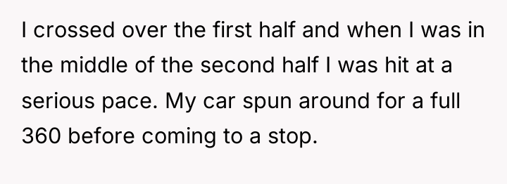 I crossed over the first half and when I was...