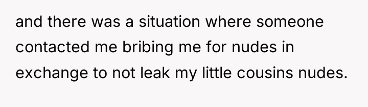 and there was a situation where someone contacted me bribing...