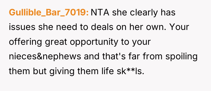 Gullible_Bar_7019 NTA she clearly has issues she need to deals...