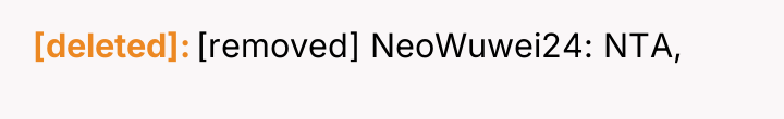 [deleted] [removed] NeoWuwei24: NTA,