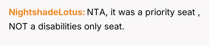NightshadeLotus NTA, it was a priority seat , NOT a...