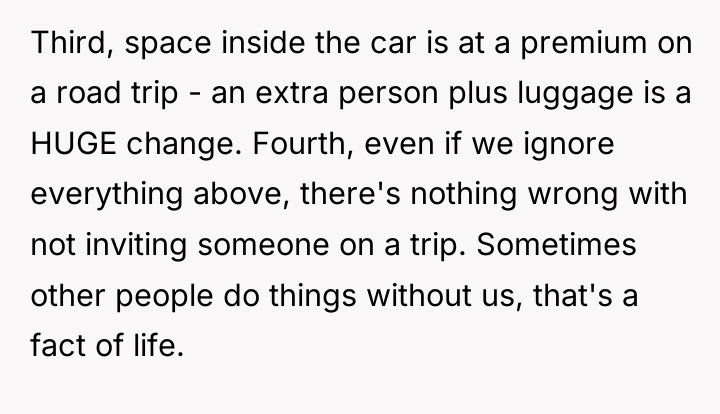 Third, space inside the car is at a premium on...