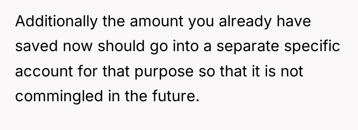 Additionally the amount you already have saved now should go...