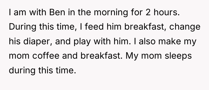 I am with Ben in the morning for 2 hours....
