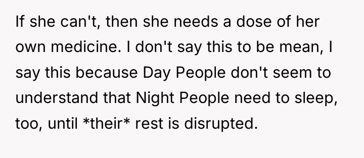 If she can't, then she needs a dose of her...