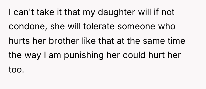 I can't take it that my daughter will if not...