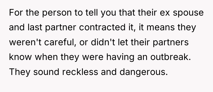 For the person to tell you that their ex spouse...