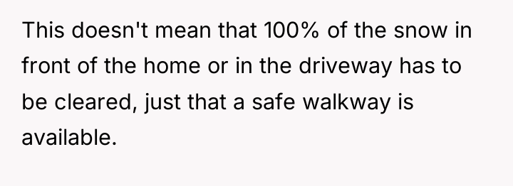 This doesn't mean that 100% of the snow in front...