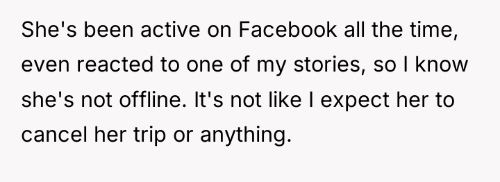 She's been active on Facebook all the time, even reacted...