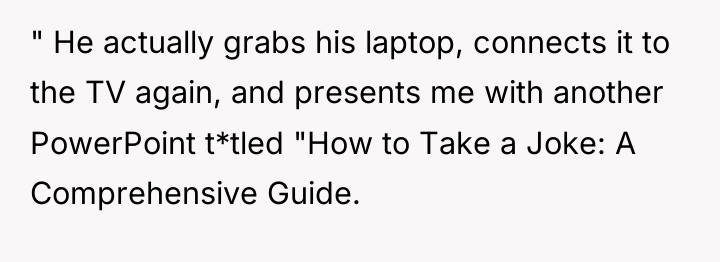 " He actually grabs his laptop, connects it to the...
