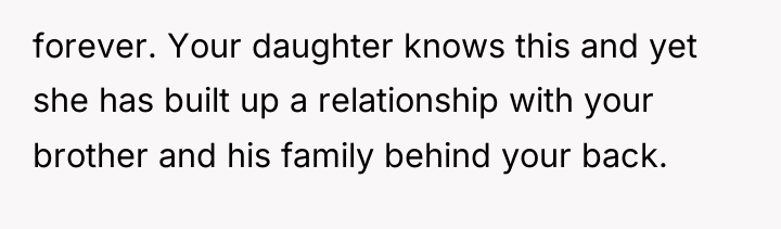 forever. Your daughter knows this and yet she has built...