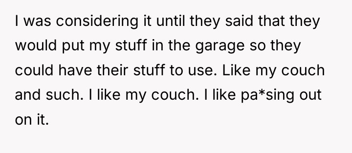 I was considering it until they said that they would...
