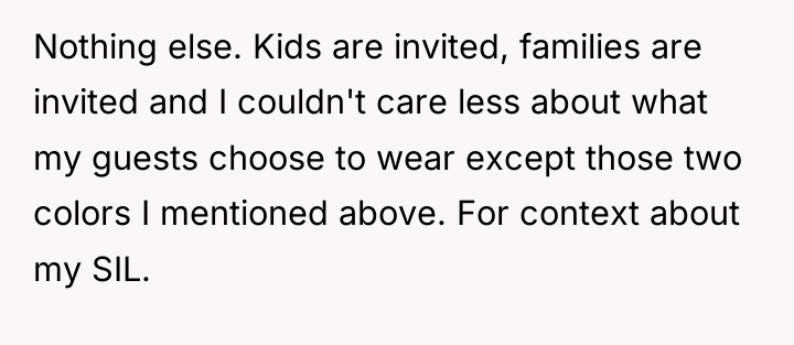 Nothing else. Kids are invited, families are invited and I...