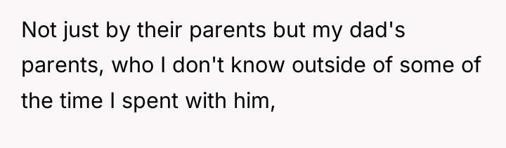 Not just by their parents but my dad's parents, who...