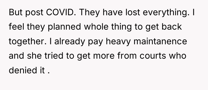 But post COVID. They have lost everything. I feel they...