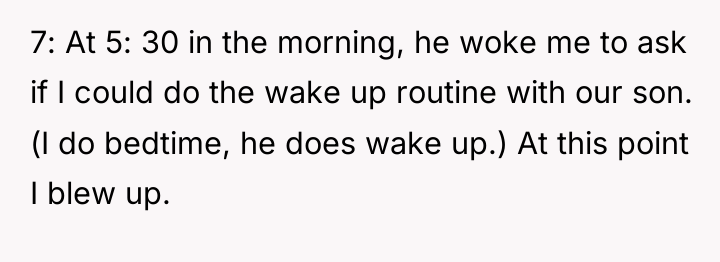 7: At 5: 30 in the morning, he woke me...