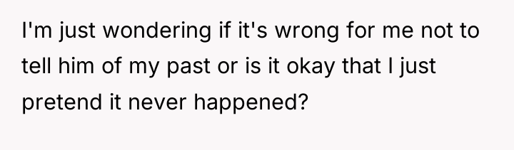 I'm just wondering if it's wrong for me not to...