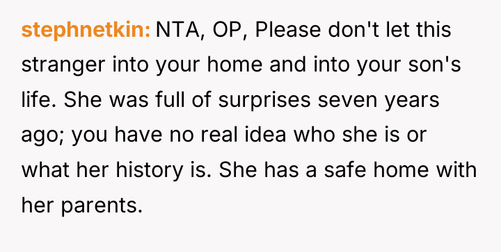 stephnetkin NTA, OP, Please don't let this stranger into your...