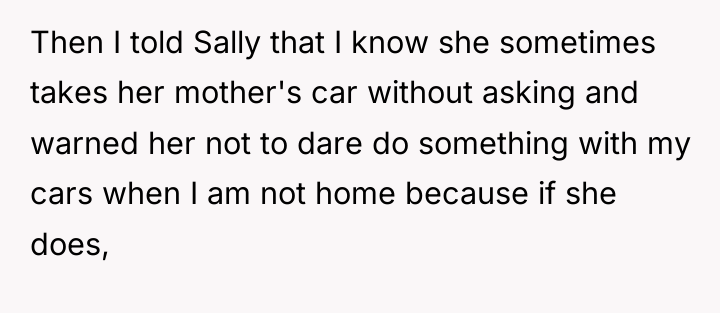 Then I told Sally that I know she sometimes takes...