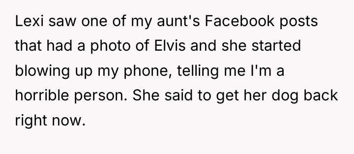Lexi saw one of my aunt's Facebook posts that had...