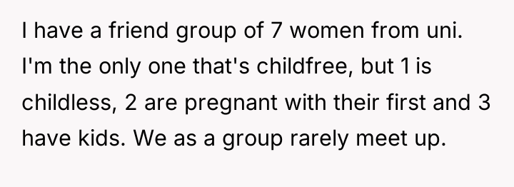 I have a friend group of 7 women from uni....