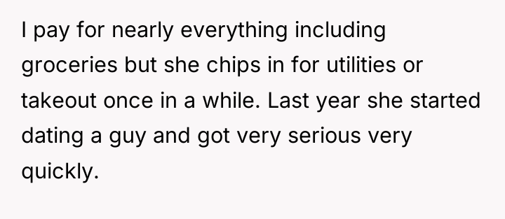 I pay for nearly everything including groceries but she chips...