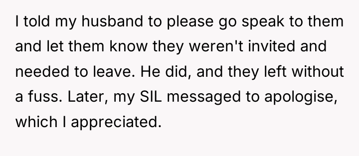 I told my husband to please go speak to them...