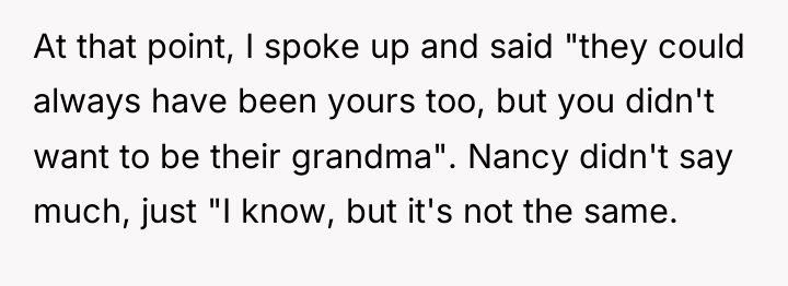 At that point, I spoke up and said "they could...