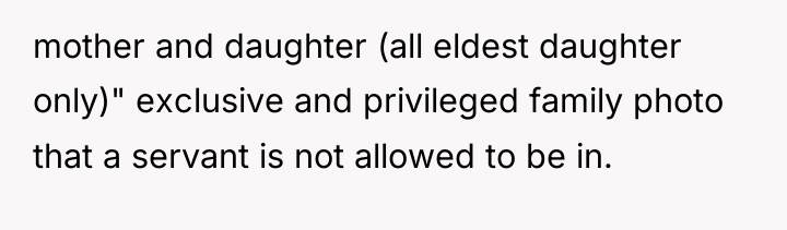 mother and daughter (all eldest daughter only)" exclusive and privileged...