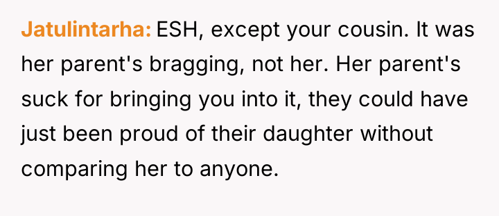 Jatulintarha ESH, except your cousin. It was her parent's bragging,...