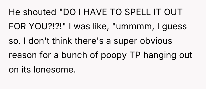 He shouted "DO I HAVE TO SPELL IT OUT FOR...