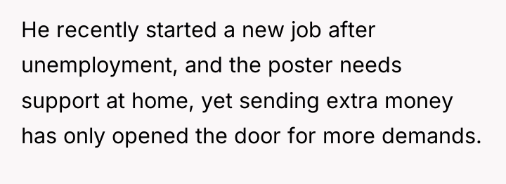 He recently started a new job after unemployment, and the...