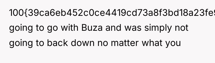 100{39ca6eb452c0ce4419cd73a8f3bd18a23fe95ab4febb092bc2ab1b542eeea82f} going to go with Buza and was simply not...
